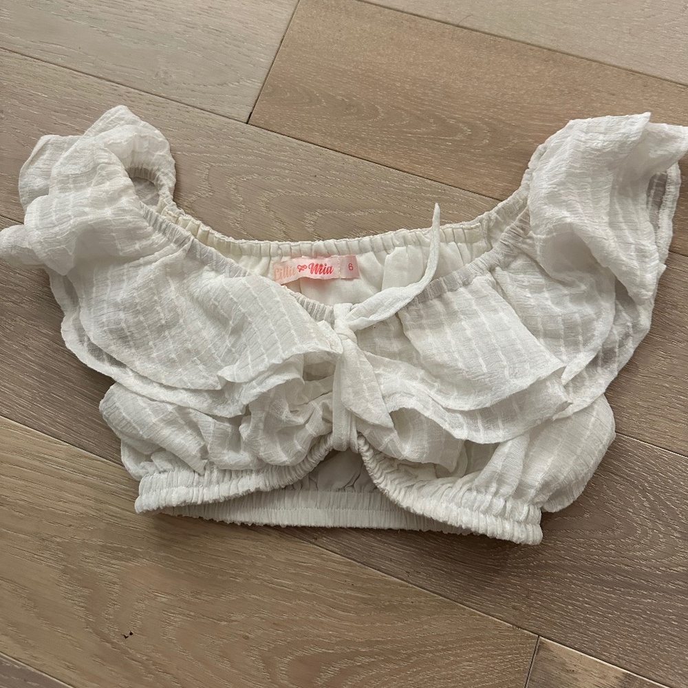 White Off The Shoulder Crop Top